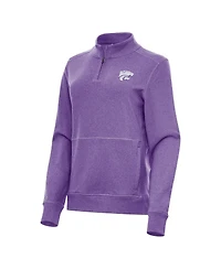 Antigua Women's Heather Purple Kansas State Wildcats Crush Quarter-Zip Jacket