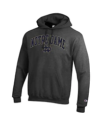 Champion Men's Heather Charcoal Notre Dame Fighting Irish Arched Logo Fleece Pullover Hoodie