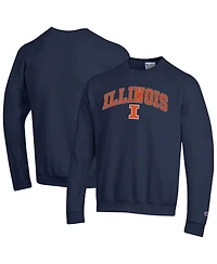 Champion Men's Navy Illinois Fighting Illini Arch Over Logo Pullover Sweatshirt