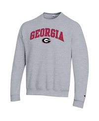 Champion Men's Heather Gray Georgia Bulldogs Arch Over Logo Pullover Sweatshirt