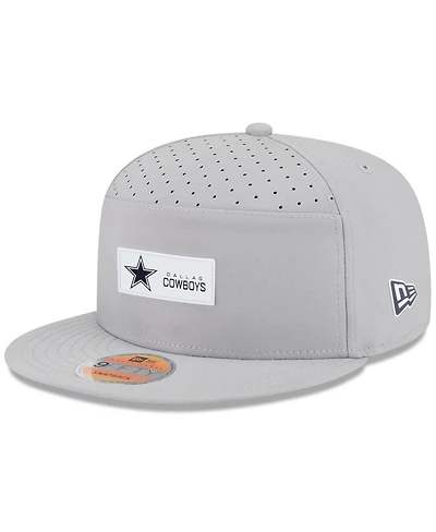 New Era Men's Gray Dallas Cowboys 2025 Sideline Split Panel 9FIFTY Snapback Hat