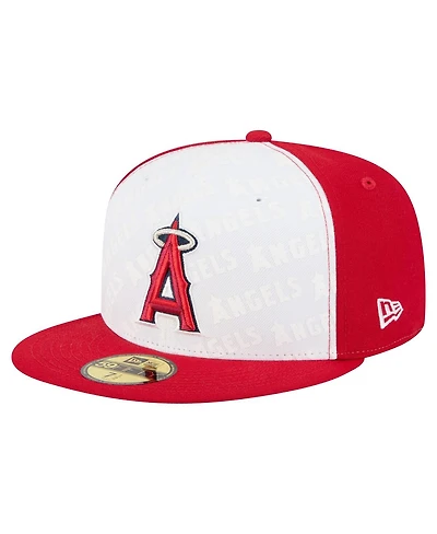 New Era Men's White/Red Los Angeles Angels Repeat 59FIFTY Fitted Hat
