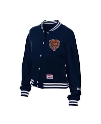 New Era Women's Navy Chicago Bears Throwback Fleece Full-Snap Jacket
