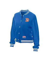 New Era Women's Royal Denver Broncos Throwback Fleece Full-Snap Jacket