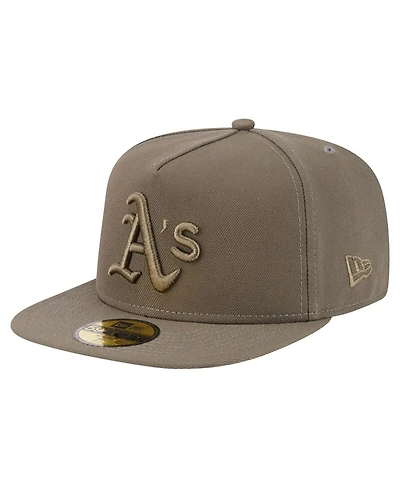 New Era Men's Olive Athletics Color Pack A-Frame 59FIFTY Fitted Hat