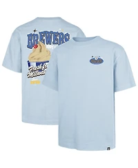47 Brand Men's Light Blue Milwaukee Brewers Ice Cream Parlor Foundation T-Shirt