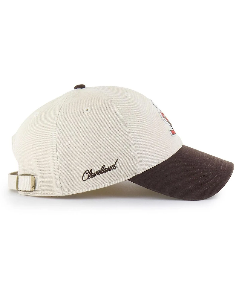 '47 Brand Men's Cream/Brown Cleveland Browns Fairfield Mvp Throwback Adjustable Hat