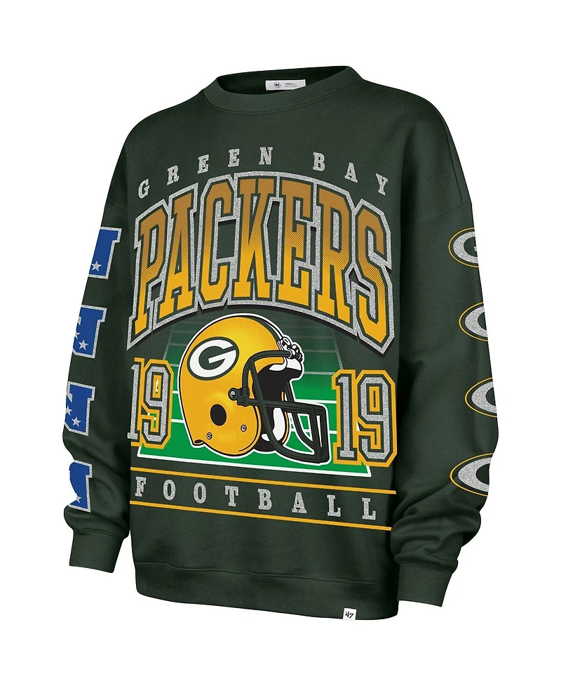 '47 Brand Women's Green Bay Packers Go Big Oversized Pullover Sweatshirt
