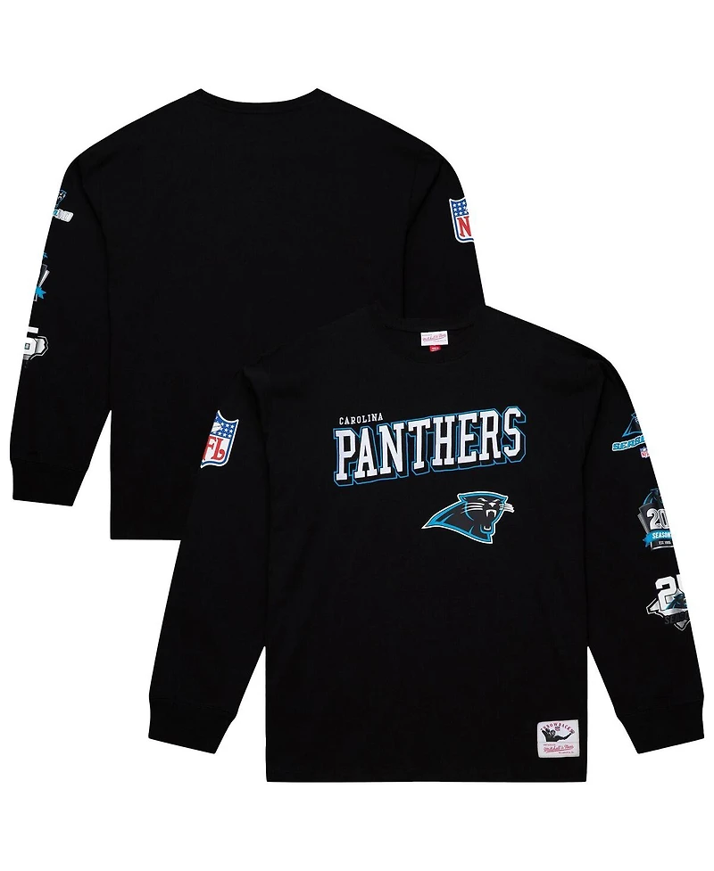 Mitchell & Ness Men's Black Carolina Panthers Training Camp Vintage Logos Long Sleeve T-Shirt