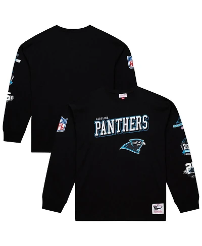 Mitchell & Ness Men's Black Carolina Panthers Training Camp Vintage Logos Long Sleeve T-Shirt