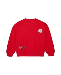 Mitchell Ness Women's Red Georgia Bulldogs Multi-Hit Crewneck Pullover Sweatshirt