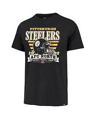 '47 Brand Men's Black Pittsburgh Steelers Stripe Splash Franklin Throwback T-Shirt