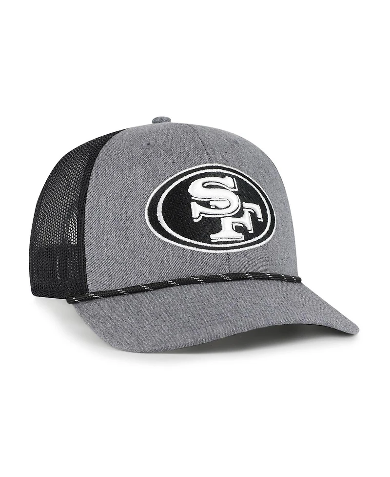 '47 Brand Men's Heather Charcoal San Francisco 49ers Carbon Rope Trucker Adjustable Hat