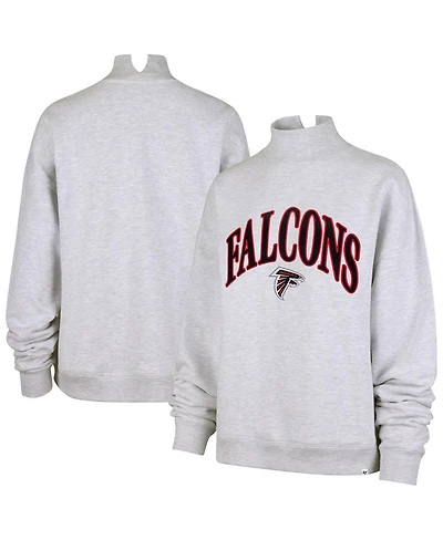 '47 Brand Women's Heather Gray Atlanta Falcons Vantage Mock Neck Pullover Sweatshirt