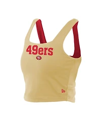 New Era Women's Scarlet/Black San Francisco 49ers Reversible Cropped Sport Classics Tank Top