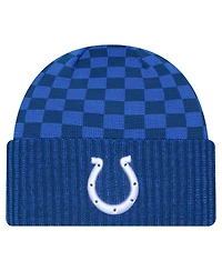 New Era Men's Royal Indianapolis Colts Checkered Cuffed Knit Hat