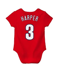 Nike Baby Boys and Girls Bryce Harper Red Philadelphia Phillies Name Number Fuse Bodysuit