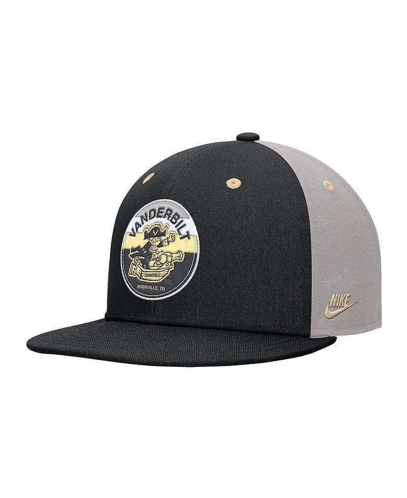 Nike Men's Black Vanderbilt Commodores Vintage Patch Snapback Hat