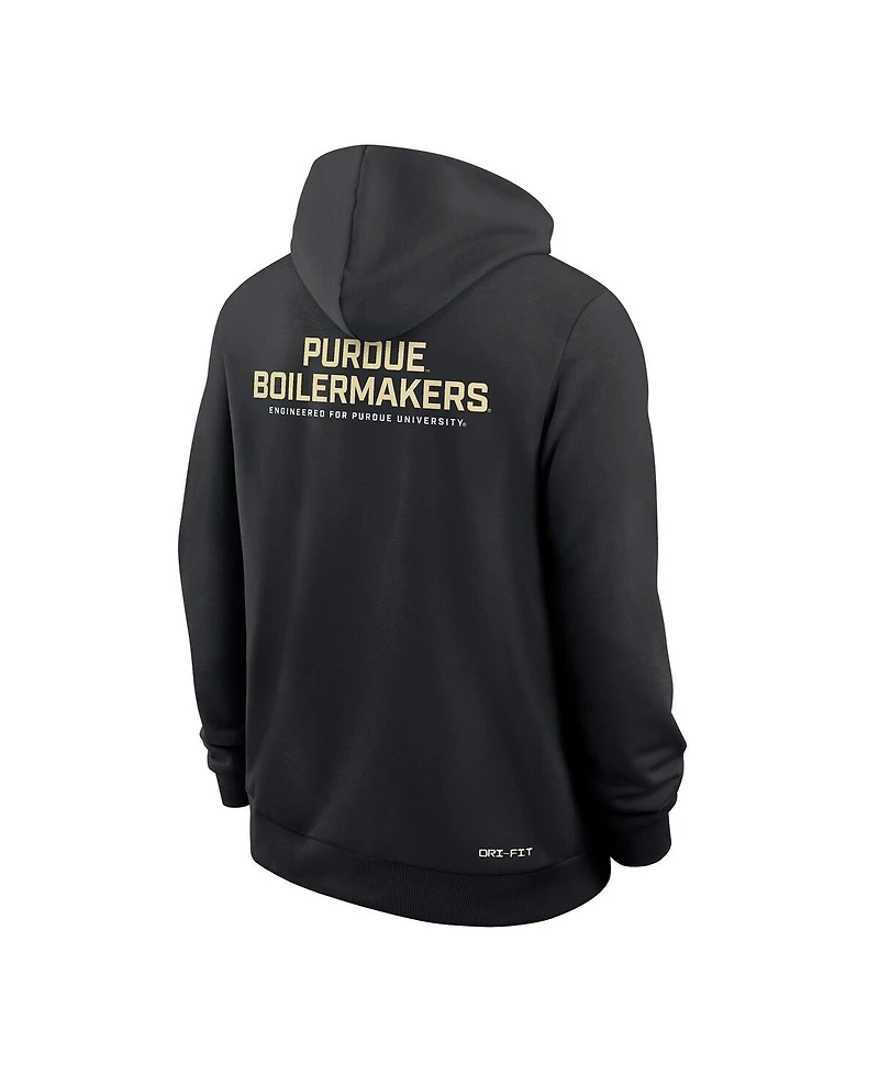 Nike Men's Black Purdue Boilermakers 2025 Sideline Performance Full-Zip Hoodie