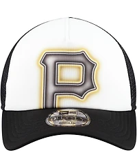 New Era Toddler White/Black Pittsburgh Pirates Painted A-Frame 9FORTY Trucker Adjustable Hat