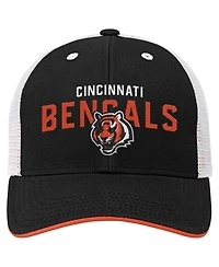 Outerstuff Big Boys and Girls Black Cincinnati Bengals Core Lockup Trucker Adjustable Hat