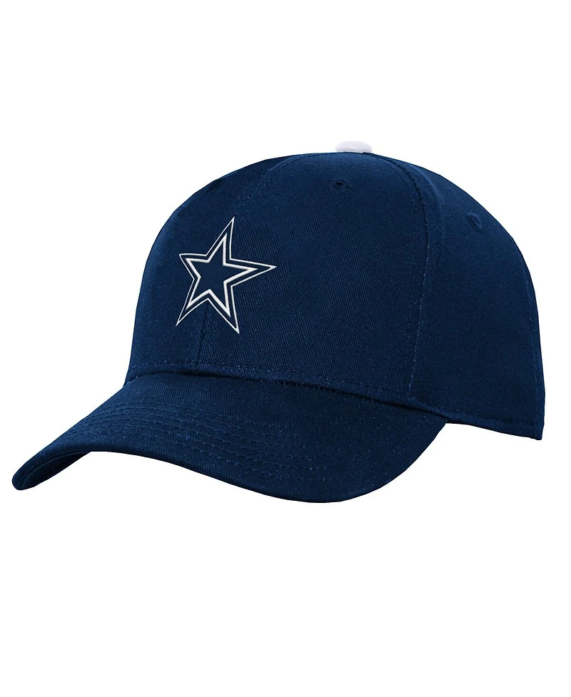 Outerstuff Big Boys and Girls Navy Dallas Cowboys Team Pre-Curved Adjustable Hat
