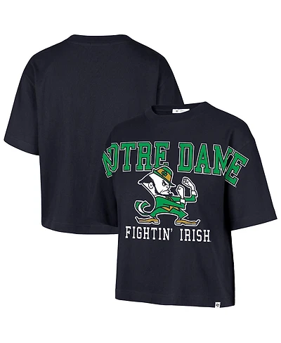 47 Brand Women's Navy Notre Dame Fighting Irish Outreach City Relaxed Cropped T-Shirt