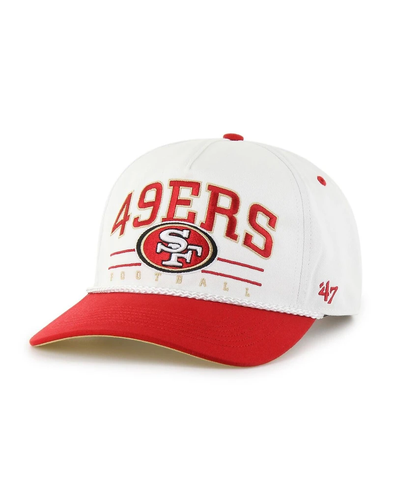 '47 Brand Men's White/Scarlet San Francisco 49ers Roscoe Two-Toned Hitch Adjustable Hat