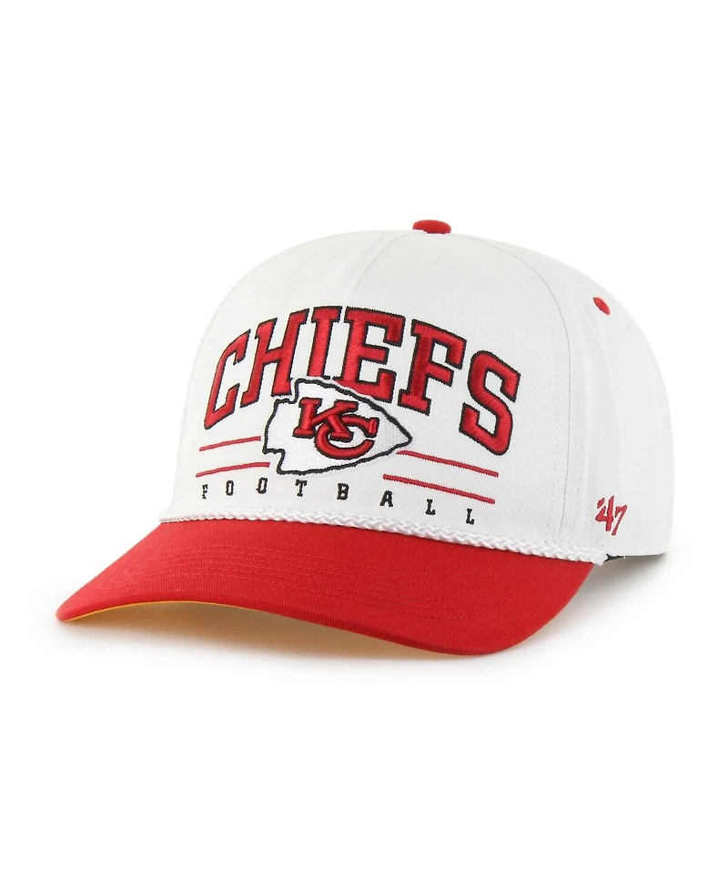 '47 Brand Men's White/Red Kansas City Chiefs Roscoe Two-Toned Hitch Adjustable Hat