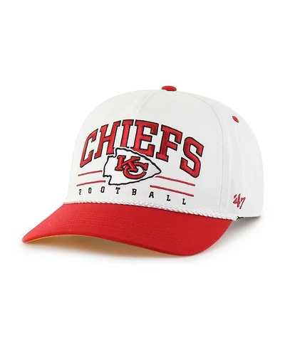 '47 Brand Men's White/Red Kansas City Chiefs Roscoe Two-Toned Hitch Adjustable Hat
