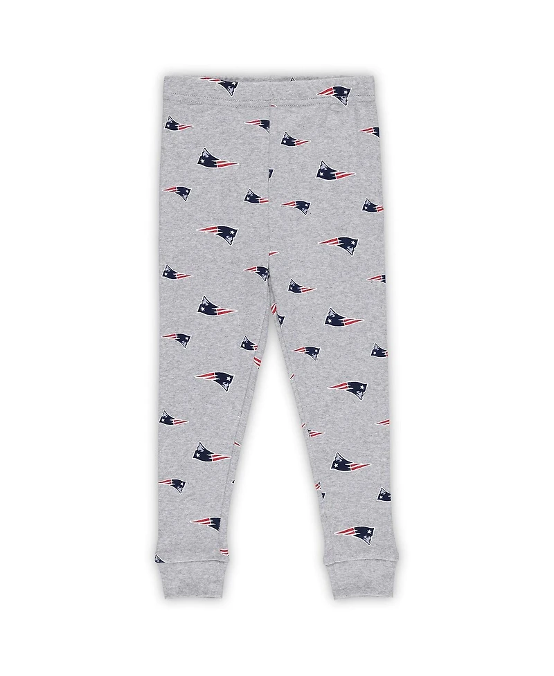 Outerstuff Preschool 2-Piece Heather Gray New England Patriots Long Sleeve T-Shirt and Pants Sleep Set