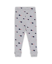 Outerstuff Preschool 2-Piece Heather Gray New England Patriots Long Sleeve T-Shirt and Pants Sleep Set