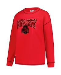 Fanatics Women's Scarlet Ohio State Buckeyes Plus Contrast Stitch Sweatshirt