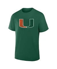Fanatics Men's Green Miami Hurricanes Big Tall Distressed Vintage Logo T-Shirt