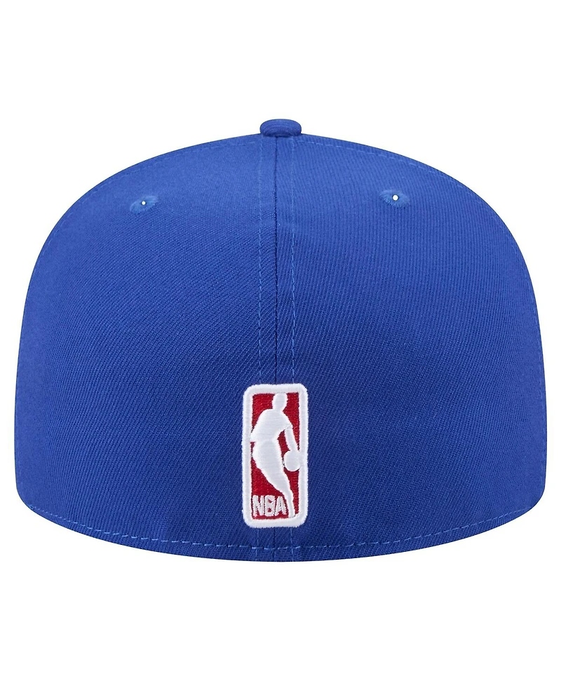 New Era Men's Royal Philadelphia 76ers Throwback Pennant 59FIFTY Fitted Hat