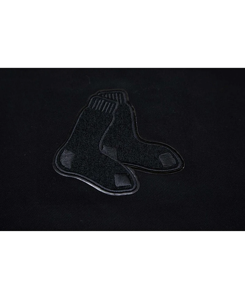 Pro Standard Women's Boston Red Sox Triple Black Cropped Pullover Hoodie