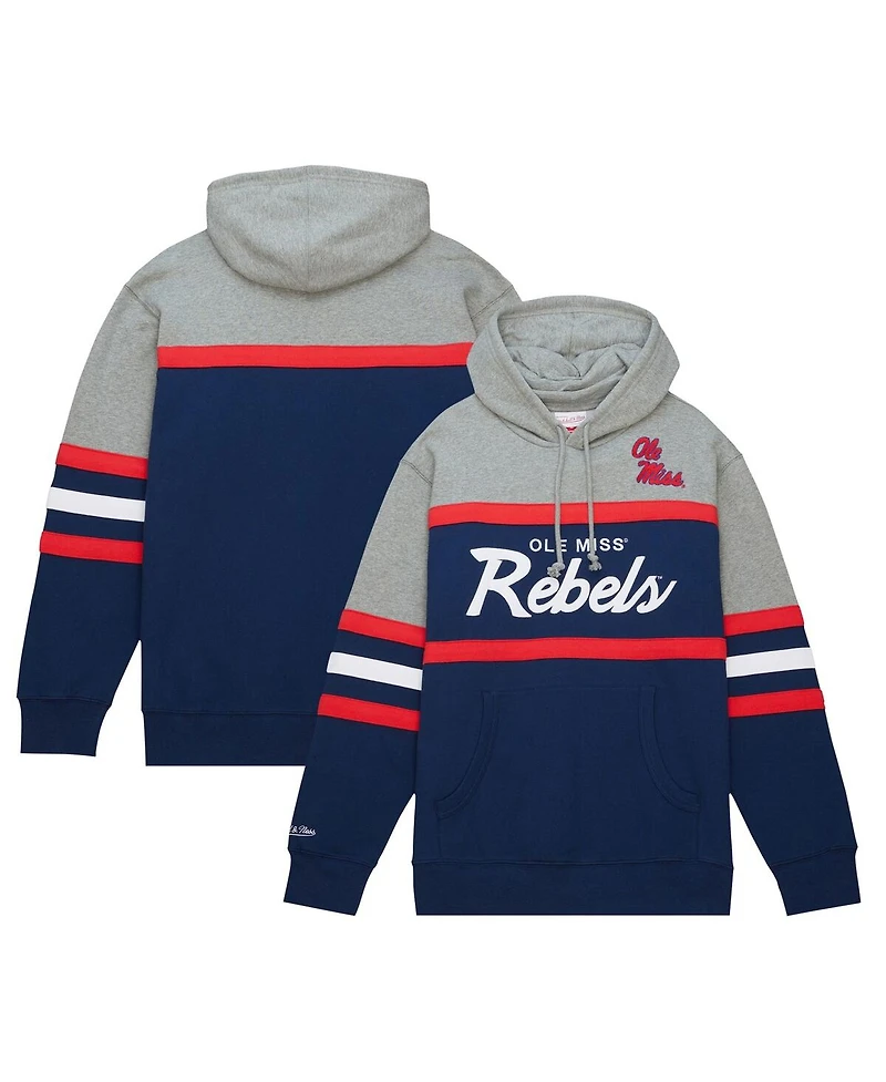 Mitchell Ness Men's Navy Ole Miss Rebels Head Coach Pullover Hoodie