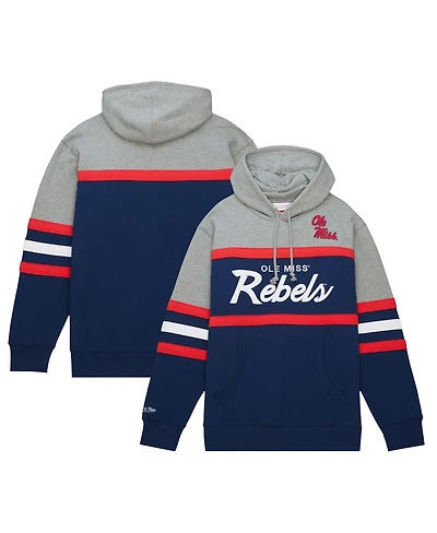 Mitchell Ness Men's Navy Ole Miss Rebels Head Coach Pullover Hoodie