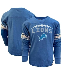 Wes & Willy Big Boys and Girls Heather Blue Detroit Lions Football Long Sleeve T-Shirt