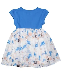 Wes & Willy Girls Toddler Blue Detroit Lions Princess Dress