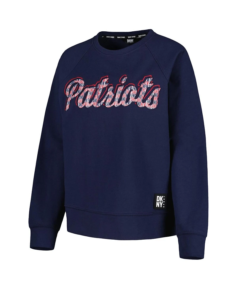 Dkny Women's Navy New England Patriots Regina Pullover Sweatshirt