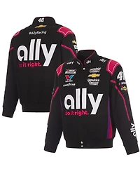 Jh Design Men's Black Alex Bowman Ally Full-Snap Twill Uniform Jacket