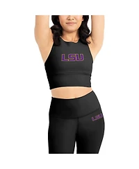 Kadi Brand Women's 2-Pack Black Lsu Tigers Buttery Soft Midi Bra Leggings Set