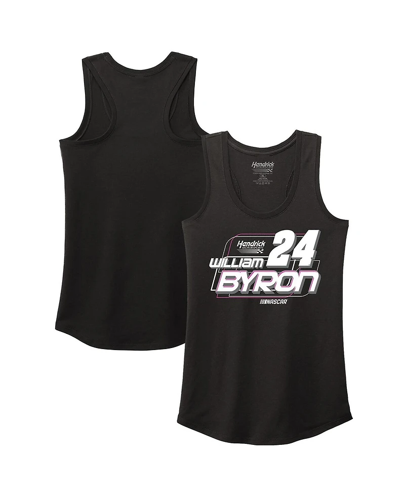 Hendrick Motorsports Team Collection Women's Black William Byron Name Number Racerback Tri-Blend Tank Top