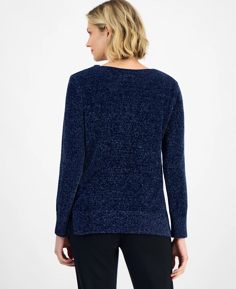 Jm Collection Women's Cowl-Neck Chenille Sweater, Macy's Exclusive