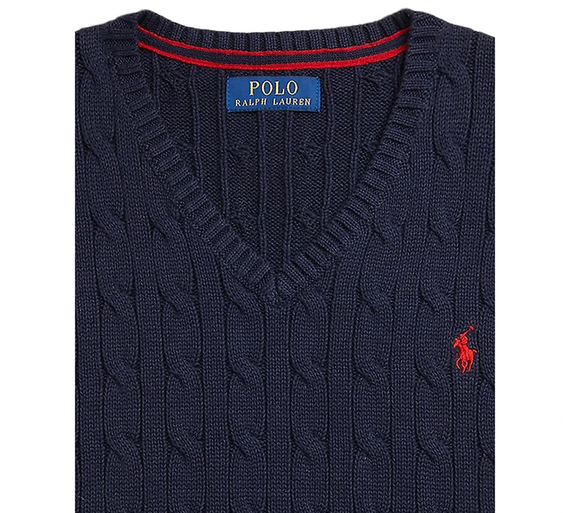 Polo Ralph Lauren Big Boys Cable- Knit Sweater Vest