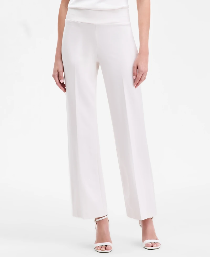 Anne Klein Women's Mid-Rise Wide-Leg Pull-On Pants