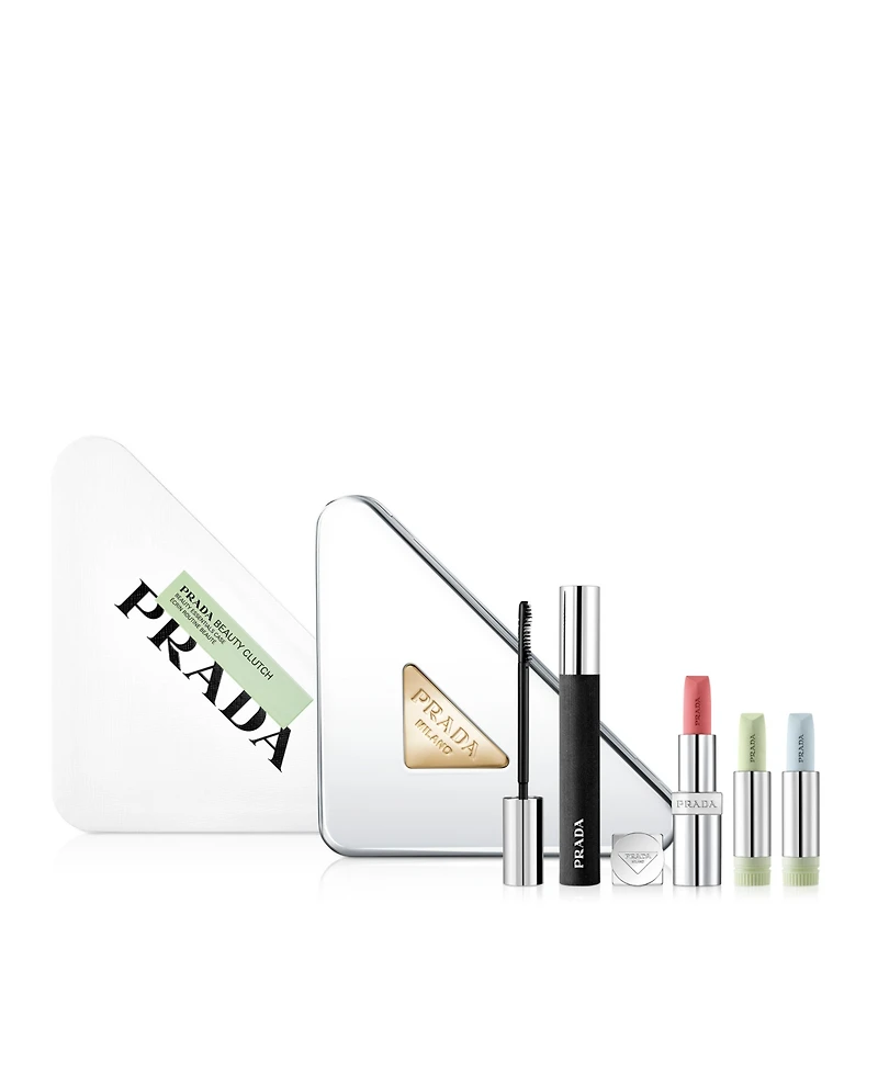 Prada 4-Pc. Beauty Triangle-Shaped Metallic Clutch Makeup Set