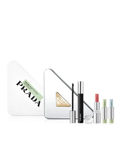 Prada 4-Pc. Beauty Triangle-Shaped Metallic Clutch Makeup Set