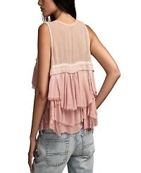 Lucky Brand Women's Ruffle Flyaway V-Neck Tank Top